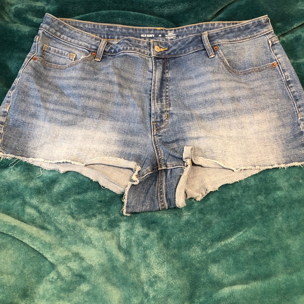 Old Navy Blue Denim Cutoff Shorts - Frayed Hem